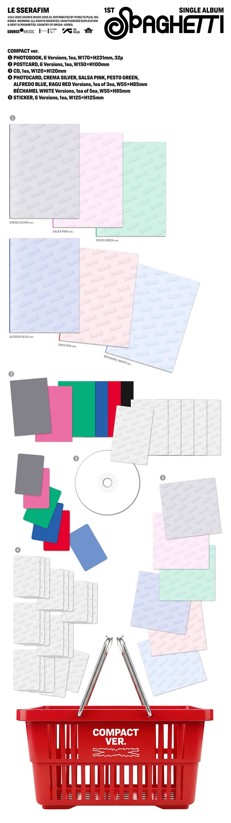 (PRE-ORDER) LE SSERAFIM [SPAGHETTI] (COMPACT ver.)(WEVERSE POB)