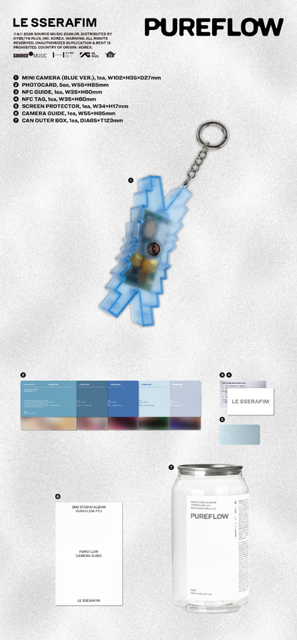 (PRE-ORDER) LE SSERAFIM [PUREFLOW] pt.1 (Mini Camera Ver.)