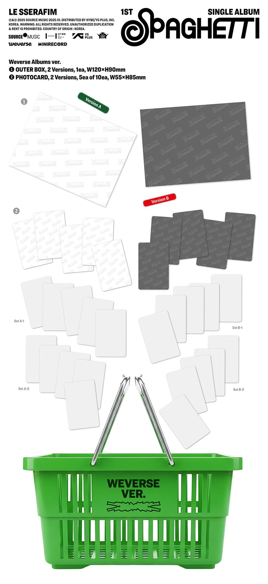 (PRE-ORDER) LE SSERAFIM [SPAGHETTI] (Weverse Albums ver.)(WEVERSE POB)