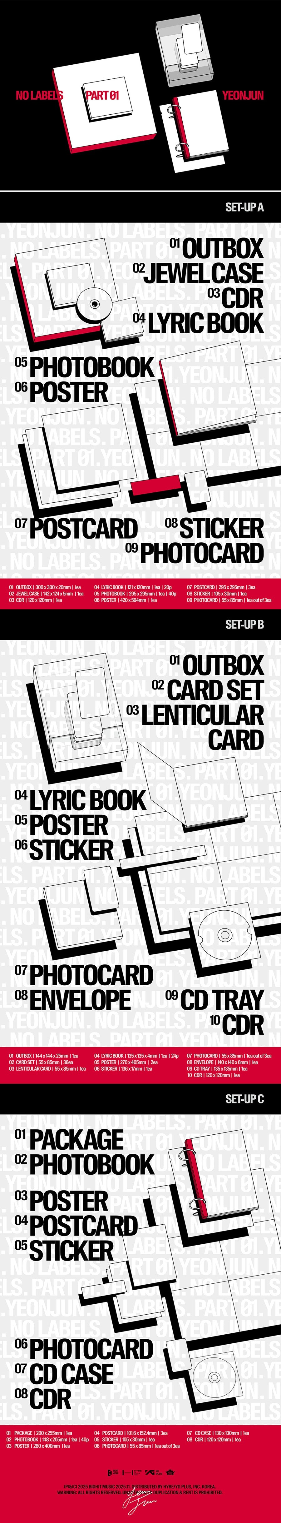 (PRE-ORDER) (TXT) YEONJUN [NO LABELS: PART 01] (WEVERSE POB)