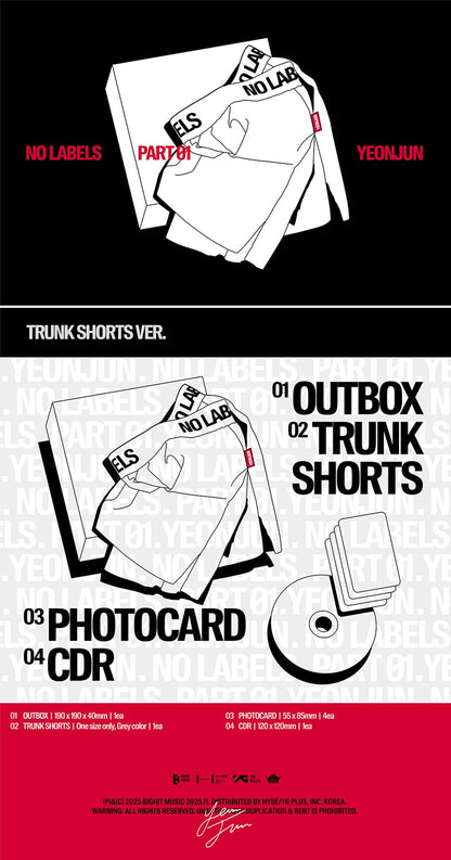 (PRE-ORDER) (TXT) YEONJUN [NO LABELS: PART 01] (Trunk Shorts Ver.)
