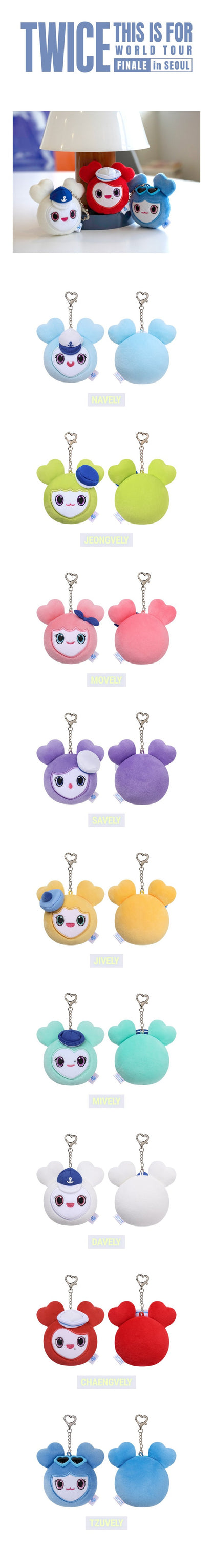 (PRE-ORDER) TWICE MD [2026 TWICE THIS IS FOR WORLD TOUR FINALE in SEOUL] LOVELY FACE KEYRING MARINE Ver.