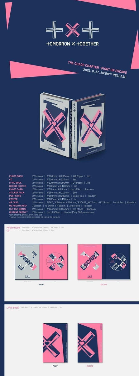 TOMORROW X TOGETHER (TXT) K-Pop Album - THE CHAOS CHAPTER: FIGHT OR ESCAPE TOGETHER Ver. (Escape Together)
